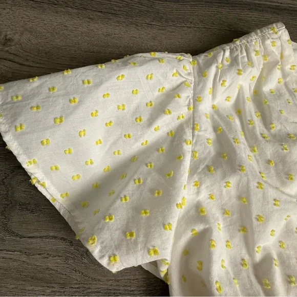 Lane Bryant White Dress w/Yellow Polka Dots A Line Size 20 Knee Length Summer - Picture 5 of 14